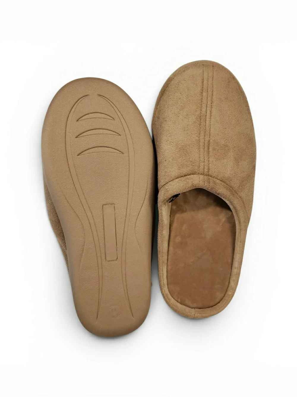 Camel med walkfit platinum memory foam slippers feature a classic slip-on clog.